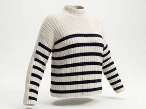 Abercrombie & Fitch Women's Ribbed Mock Neck Striped Sweater